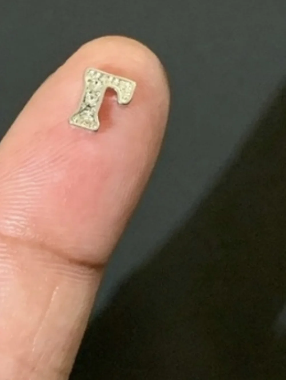 Tau Charm with Rhinestones For Floating Lockets